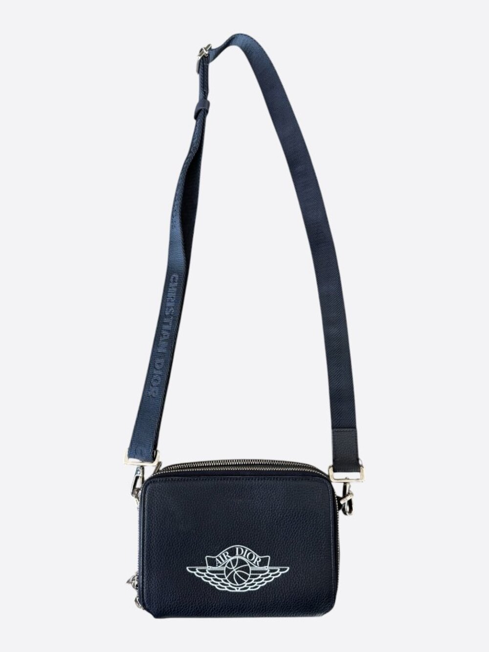Dior Jordan Navy & White Logo Messenger Bag